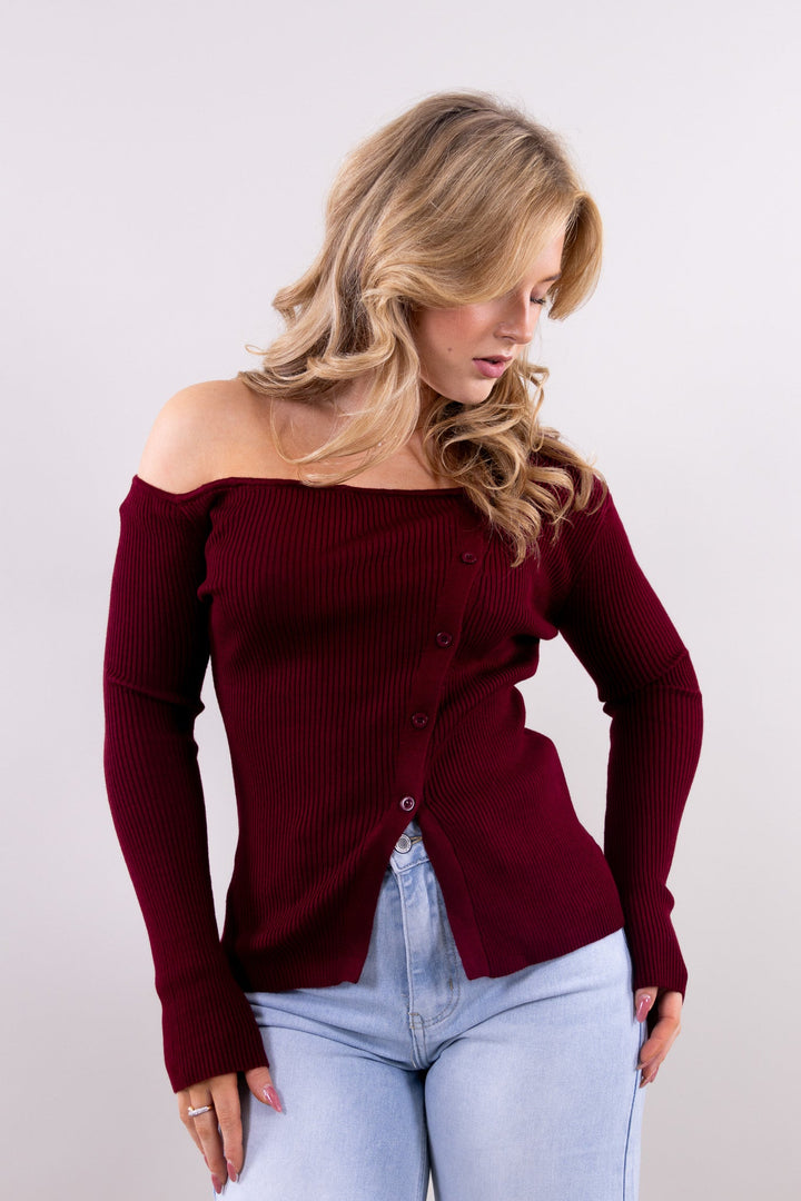 Hailey open shoulder top