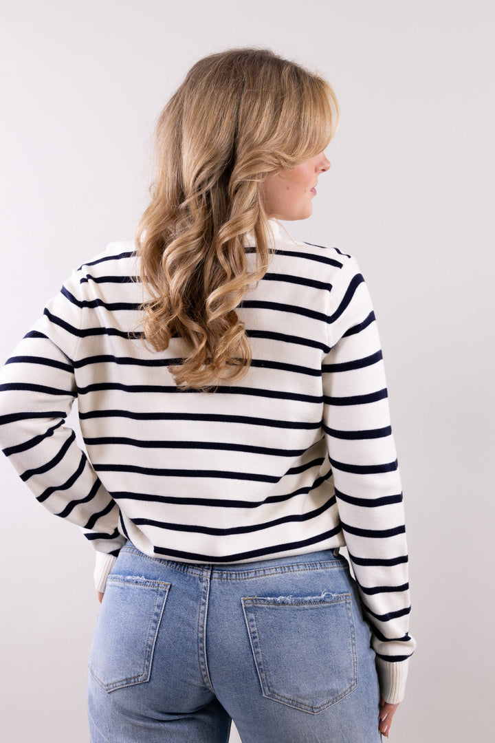 Juno striped ruffle top